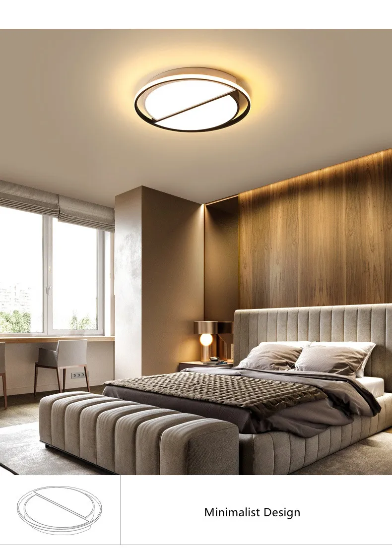 Modern Round Iron Living Room Chandelier Fixtures LED Lustre Bedroom Restaurant Dimmable Chandeliers Lighting Lampara Techo 5