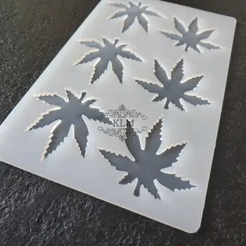 

6 Maple Leaf Silicone Mould Leaf chocolate plug-in tool Cake decoration supplies KLM-CG004