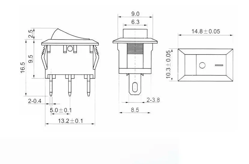10 шт. рокерный переключатель 117S 2 контактный 250V3A 125 V6A вкл. ВЫКЛ. черные пластиковые