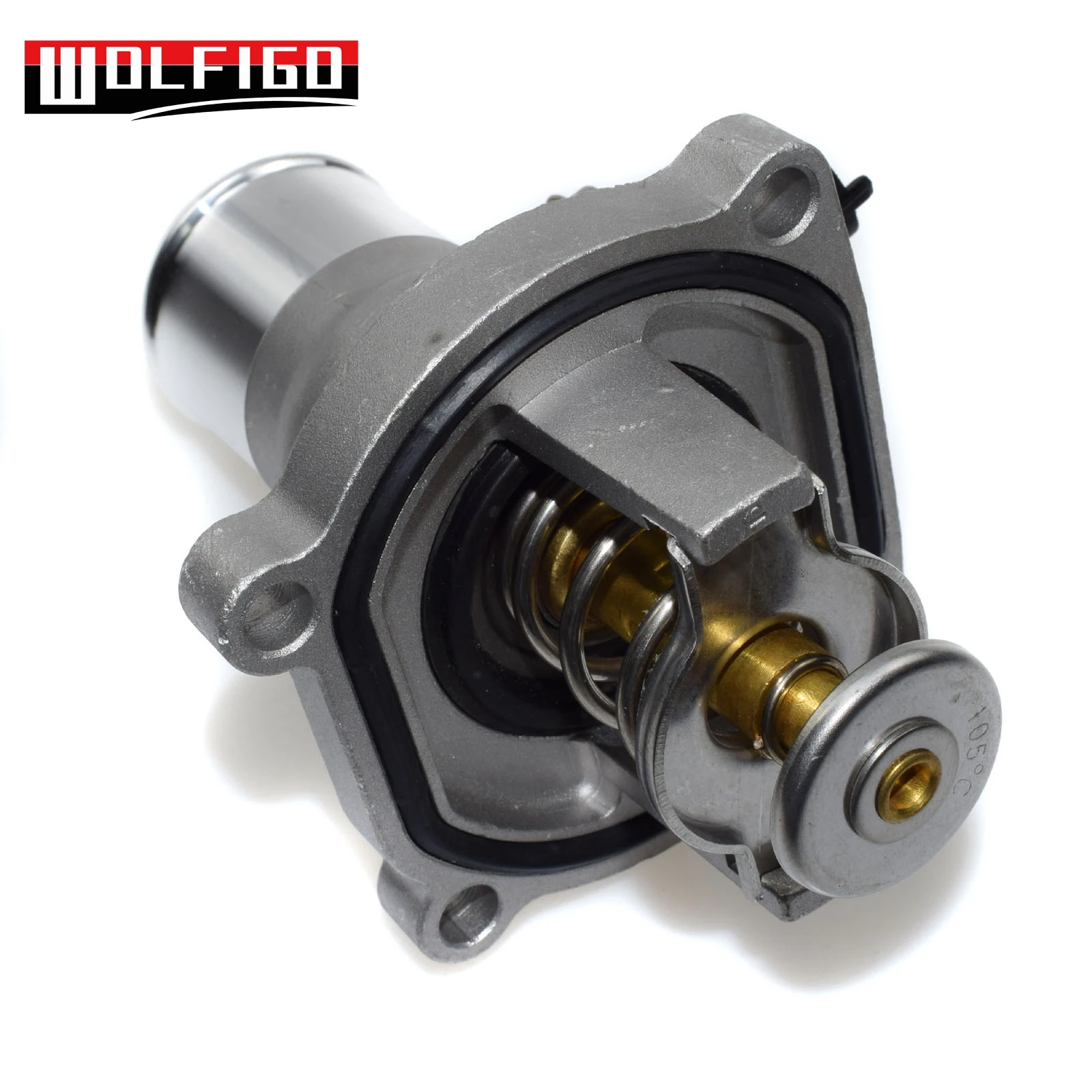 WOLFIGO New 105Deg Engine Coolant Thermostat W/ Housing Assembly for Chevrolet Aveo Cruze 55578419,25189205,96984104,55564891