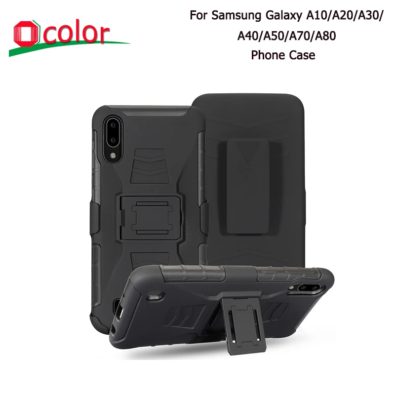 Ocolor для samsung Galaxy A10 A20 A30 клип крышка A40 A50 с подставкой ремешком чехол A70 A80 телефон