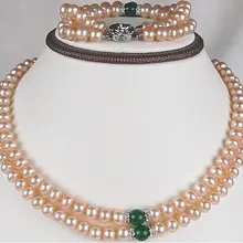 Свадебные украшения набор пресной воды Цепочки и ожерелья Браслет Модные украшения комплект для леди