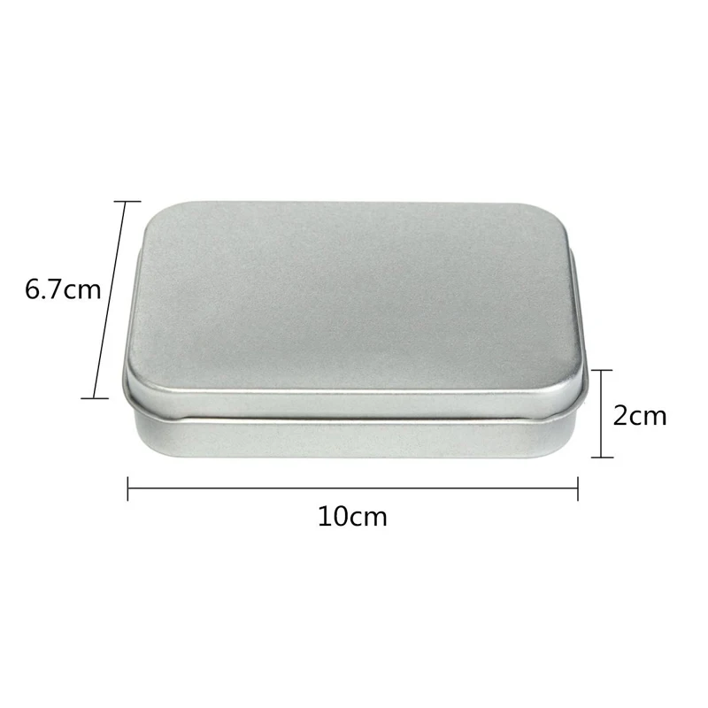 JX-LCLYL 10pcs Silver Metal Tin Storage Box Case Money Coin Key Card Holder Organizer New