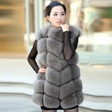 TopFurMall) роскошный женский жилет из натурального меха лисы серебра безрукавка женский жилет зимняя женская меховая верхняя одежда, пальто, куртка VK1008