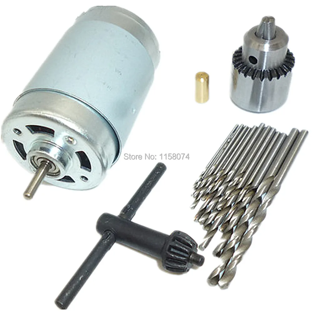 12v 555 Motor Electric Motor 6v 15v +watchmaker Drill Chuck + 3.17mm Brass Shaft + 25pc