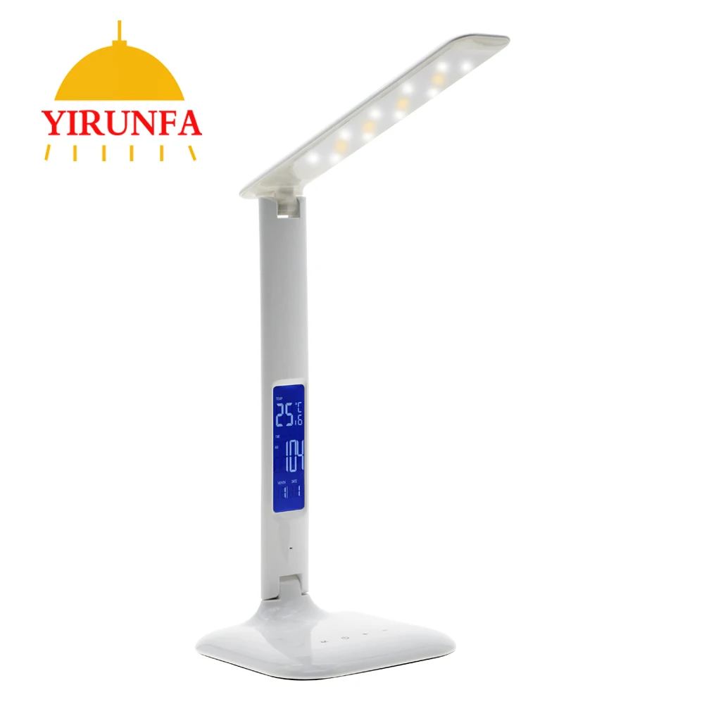 

LED Eyesight Protection Foldable Desk Lamp,With Touch Switch,Calendar & Temperature,3 CT Options,5 Steps dimming!