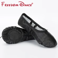 2019 Children’s Genuine Leather Ballet Dance Shoes Split Soles Dancing Slippers Girls Yoga Shoes Gym Fitness Shoes Kids 6Colors