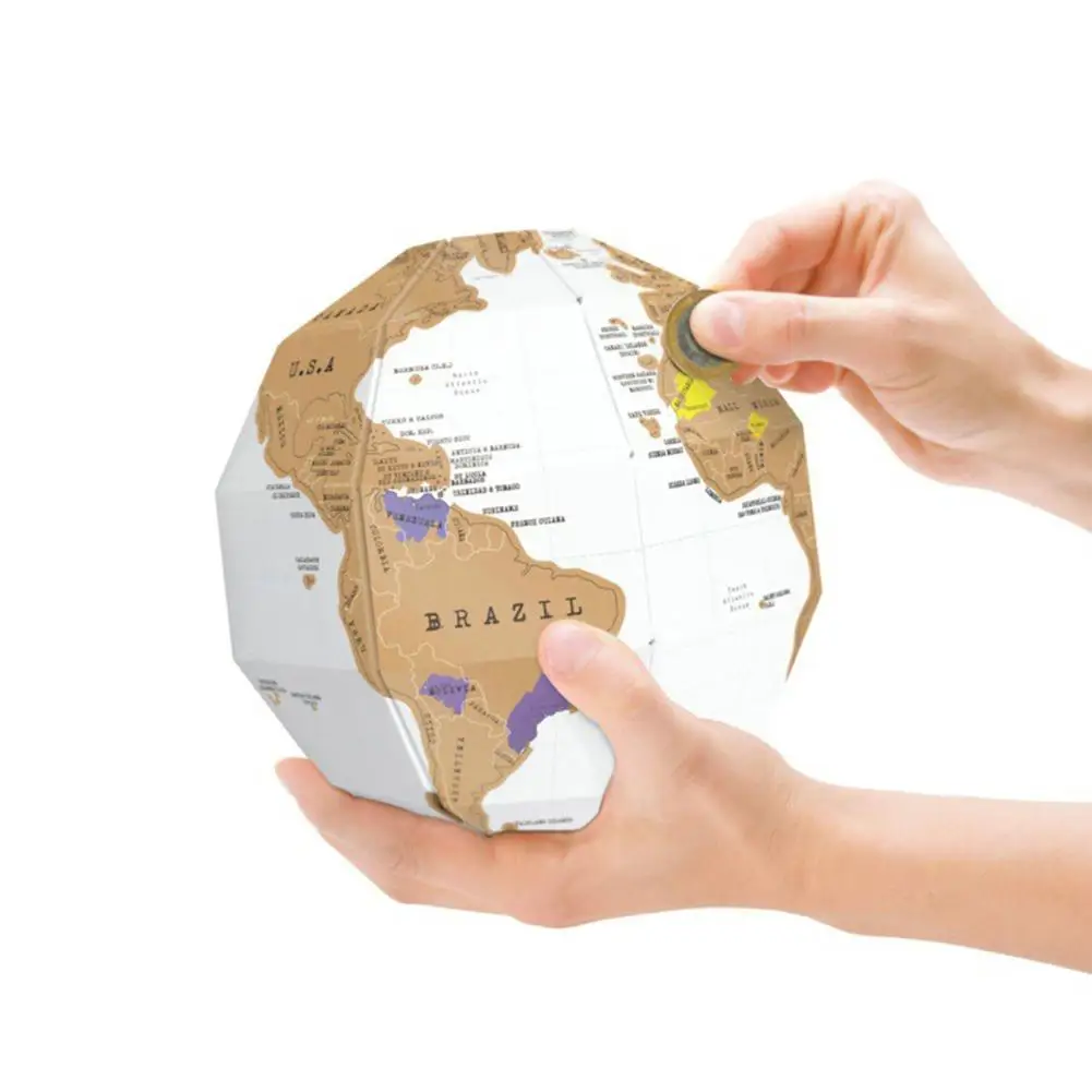 

Scratch Globe Off World Map DIY Travel Explorer Journal Log Home Room Decor Gift School Supplies