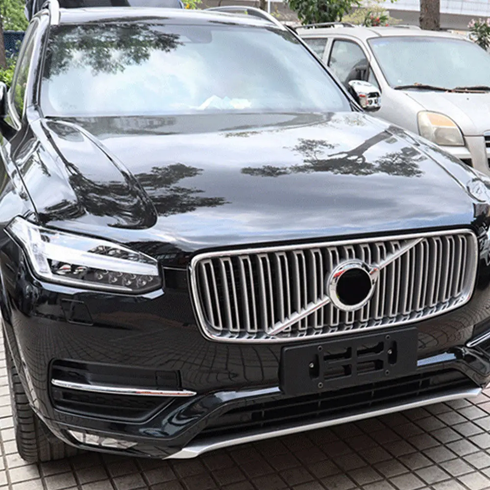 BBQ@ FUKA новые аксессуары для стайлинга автомобилей подходят для Volvo XC90- матовый хром автомобильный передний бампер решетка формовочная рама отделка