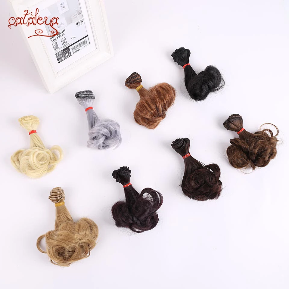 Cateleya DIY парик Hairpiece Periwig Горячая груша вьющиеся волосы для куклы BJD SD кукольные дорожки куклы интимные аксессуары градиент рампы цвет