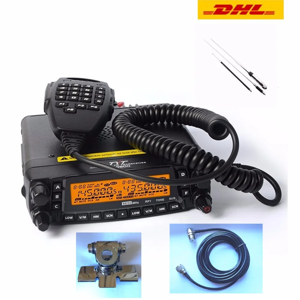 DHL) Новинка 1806A TYT TH-9800 Plus(Обновлено) четырехдиапазонная Мобильная рация TYT TH9800 рация с кабелем, креплением и антенной