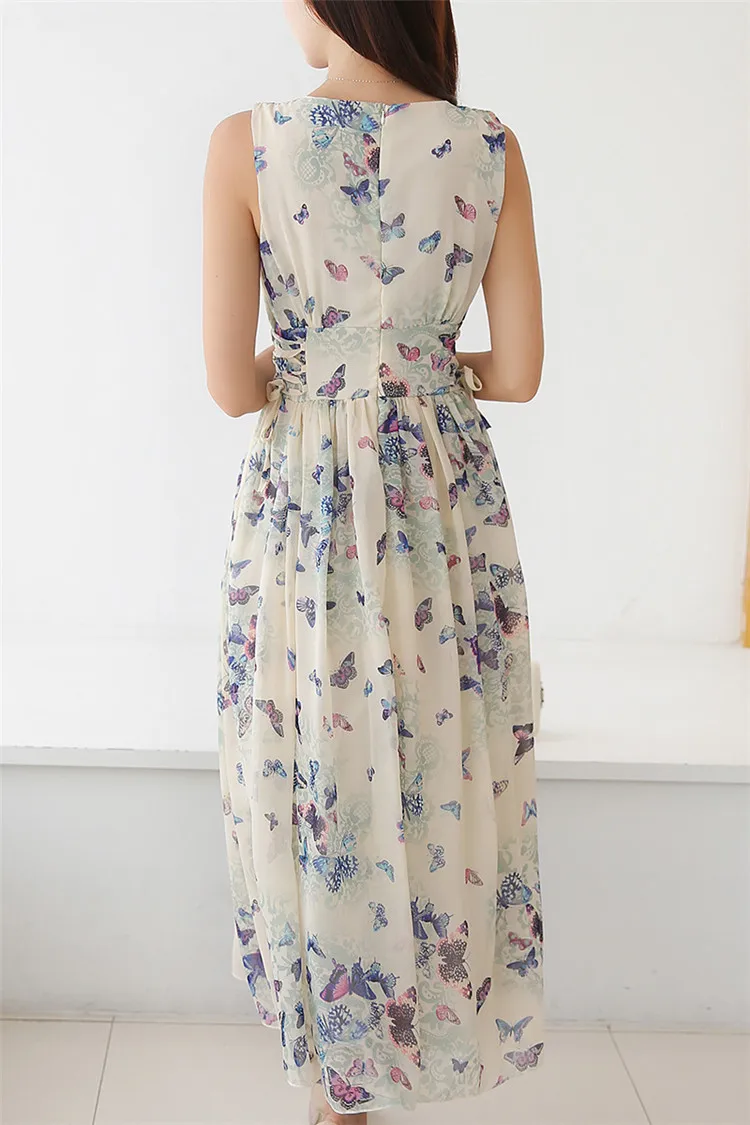 MSSNNG Sexy Women Summer Dress Maxi Long Chiffon Beach Dresses Loose Casual Butterfly Printed Dress Slim Brand Vestidos PlusSize XXXL (2)