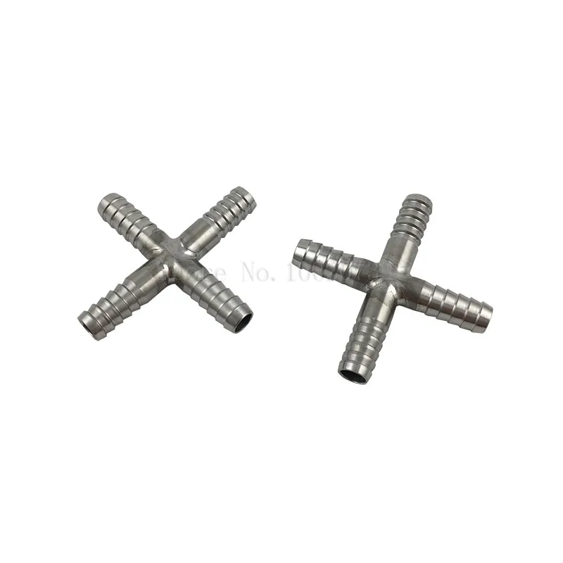 

2pcs/lot Stainless Steel Pipe Cross Fitting 4 Way hose barb Connector Homebrew Beer Tube Fitting