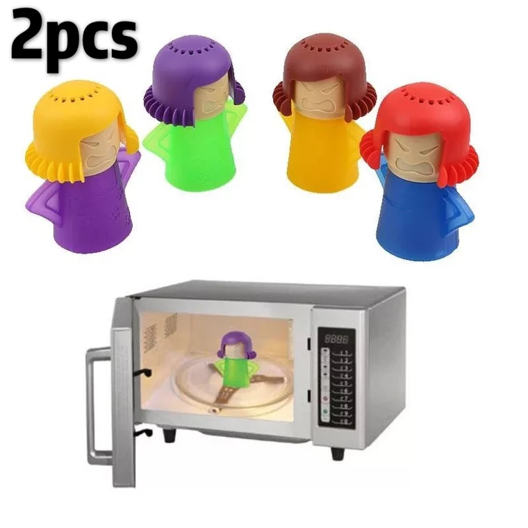 

2PCS Angry Mama Microwave Oven for The Kitchen Refrigerator Refrigerator Cleaner Easily Cleans Steam Cleaning tools Appliances