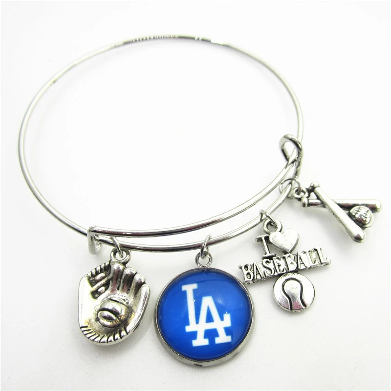 Новинка 10 шт. спортивные Бейсбольные браслеты Dodgers Американский Макропористый