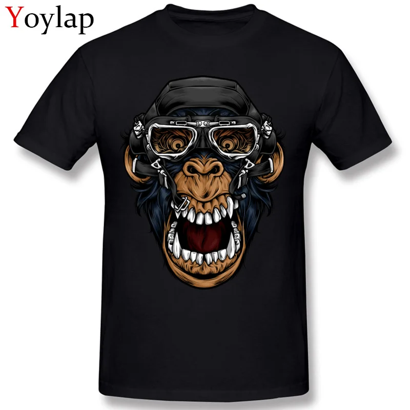 

Summer Stylish Funny Men's Cotton T Shirt Pilot Monkey Tshirt Gas Mask O Neck Tops Tees Unique Hipster Homme T-shirt