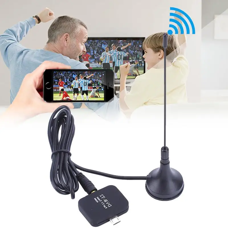 

Popular hot Sale high quality Digital H.265 DVB T2 Micro USB HD TV Tuner with Antenna For Android Phone Pad