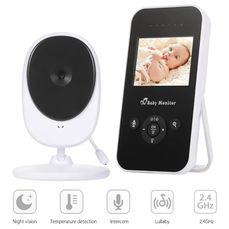 

VODOOL 2.4in LCD Screen WiFi Baby Monitor Wireless Night Vision Intercom Temperature Display Infants Video Surveillance Camera