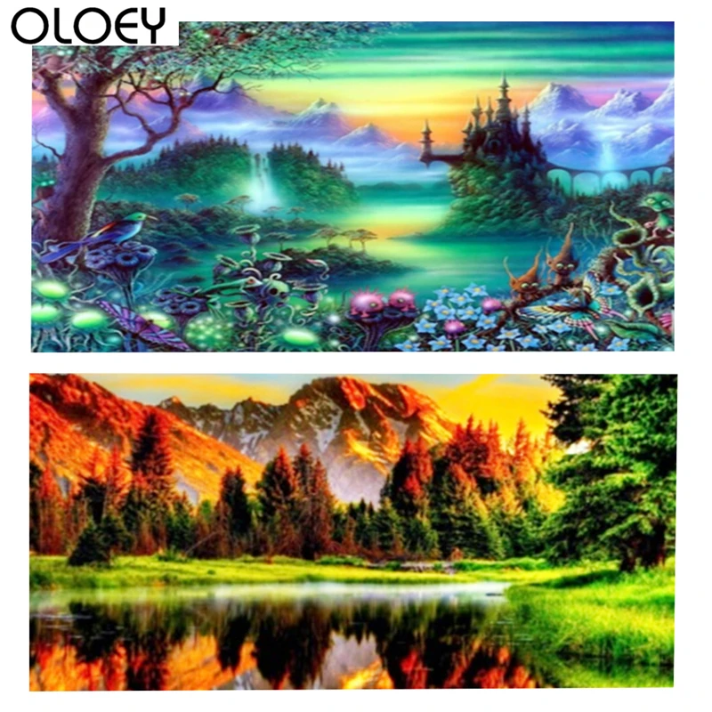 

Full Square Drill Landscape Diamond Painting Scenery 5D DIY Embroidery Special Diamond Accessories Cross Stitch Wall Decor