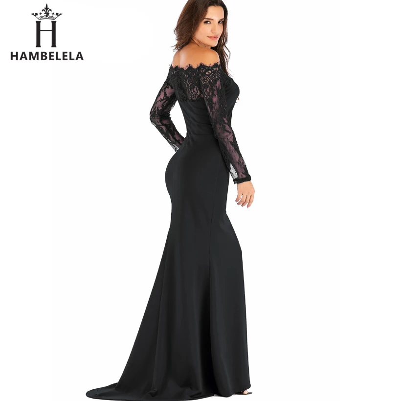 HAMBELELA Robe De Soiree Longue Long Sleeve Mermaid Evening Dresses Formal Evening Gowns China Vestido Longo Bodycon Lace Dress (5)