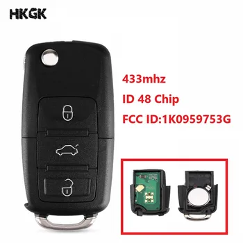 

3 Button Remote key 433MHZ ID48 Chip for VOLKSWAGEN VW PASSAT B5 B6 Skoda Tiguan Touran GOLF JETTA POLO