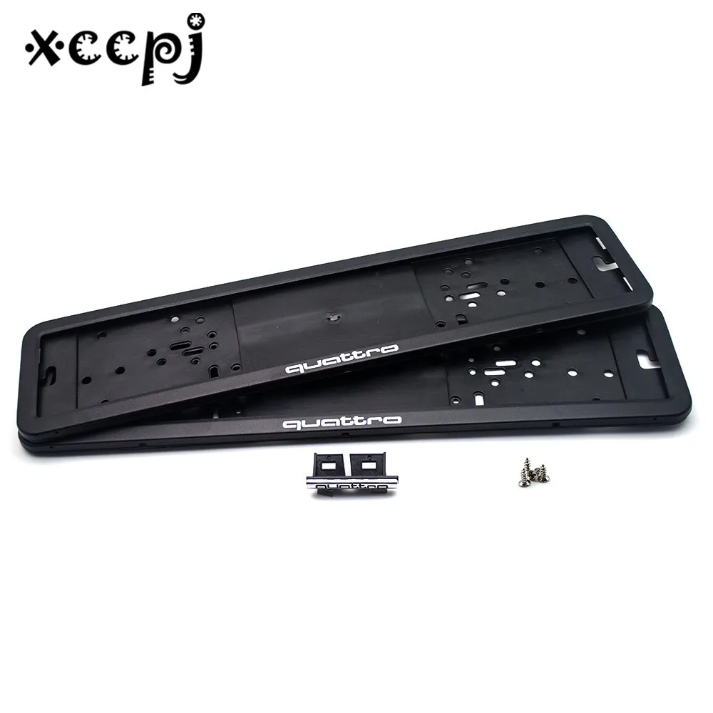 

2 piece Stainless Steel European Universla Car License Plate Frame Number plate Holder Front and Rear Eu Plate for Audi quattro