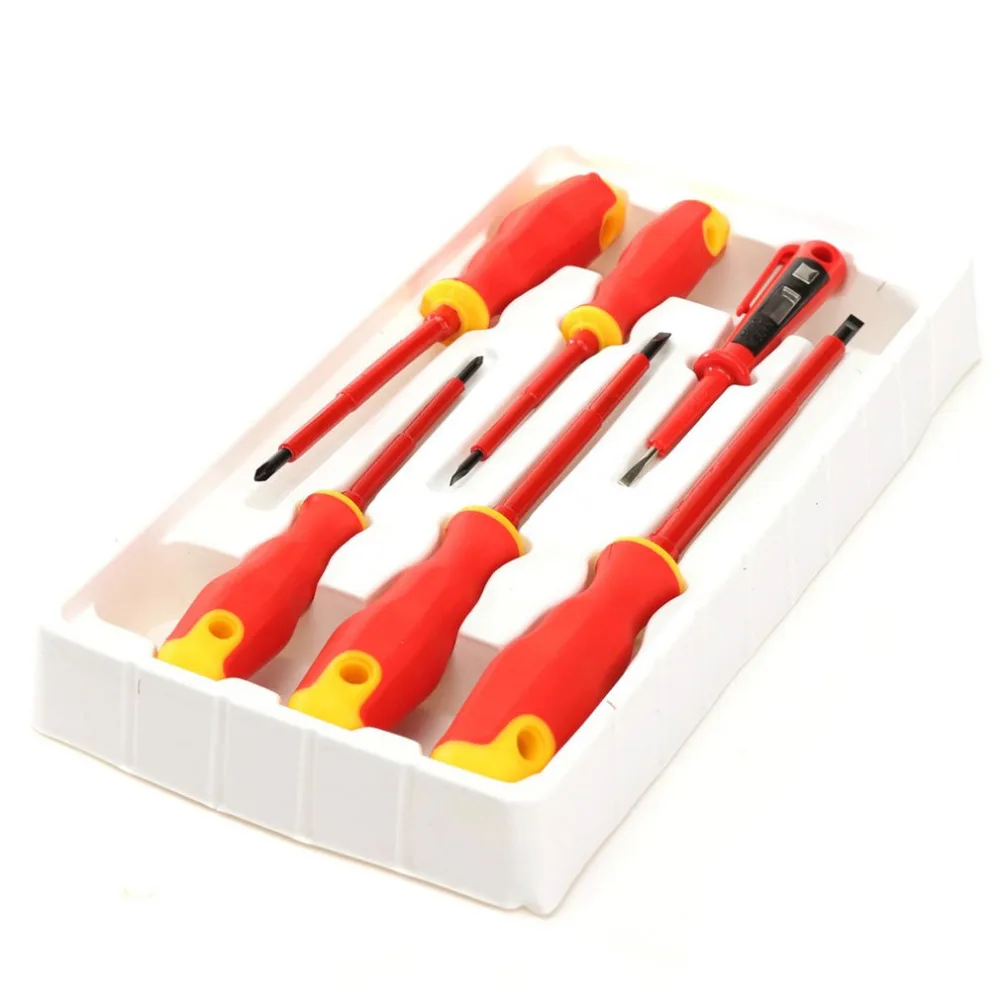 

6pcs/set Professional Ergonomic Handle Screwdriver Set Electricians Insulated Multi Screw Driver Head Screwdriver Tool Quality