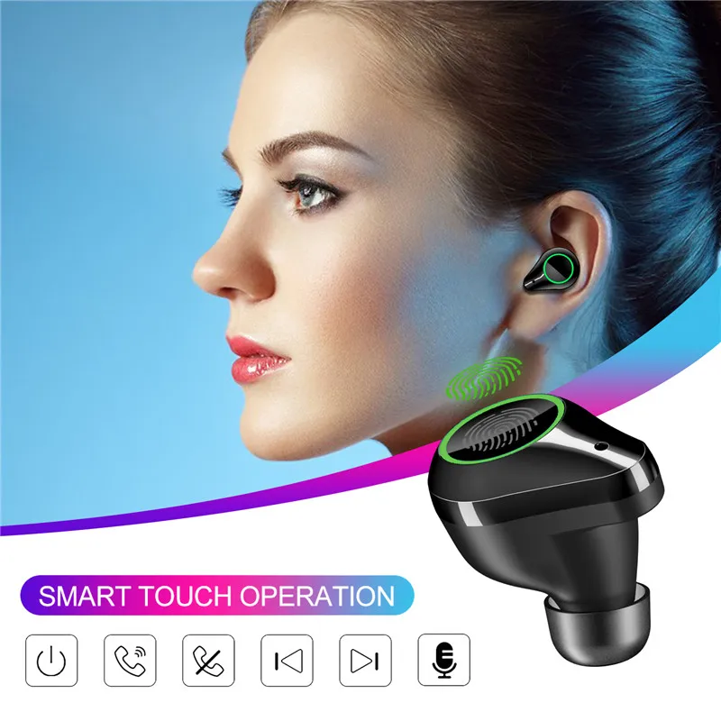 Наушники YULUBU T9 Bluetooth 5 0 IPX7 влагозащищенные сенсорное управление с зарядным чехлом