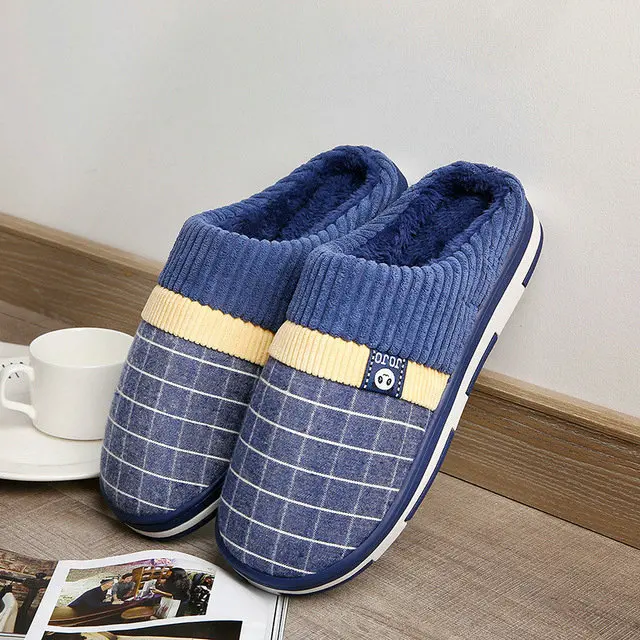 Men's Cozy Fuzzy Wool Fleece Classic Memory Foam Plush House Slippers Slip On Clog Indoor Outdoor Shoes (11)