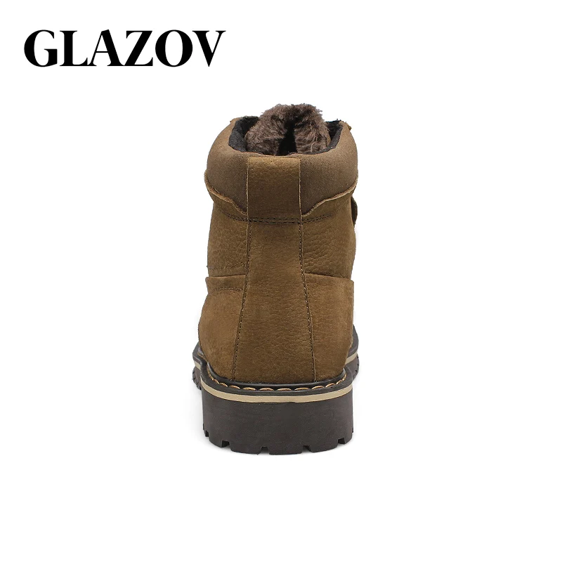 Ceny GLAZOV marka Plus rozmiar 37 52 oryginalne skórzane buty męskie buty z futerkiem męskie buty zimowe ciepłe buty na śnieg wodoodporna praca