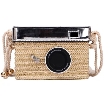 

Fashion Camera Styling Bag Ms. 2019 Summer Arrival Beach Bag Purse Female Straw Bag Shoulder Messenger Bag