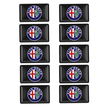 

10Pcs car sticker 3D Steering wheel Epoxy Car fit for Alfa Romeo 156 147 159 giulia mito giulietta stelvio gt Emblem Car styling