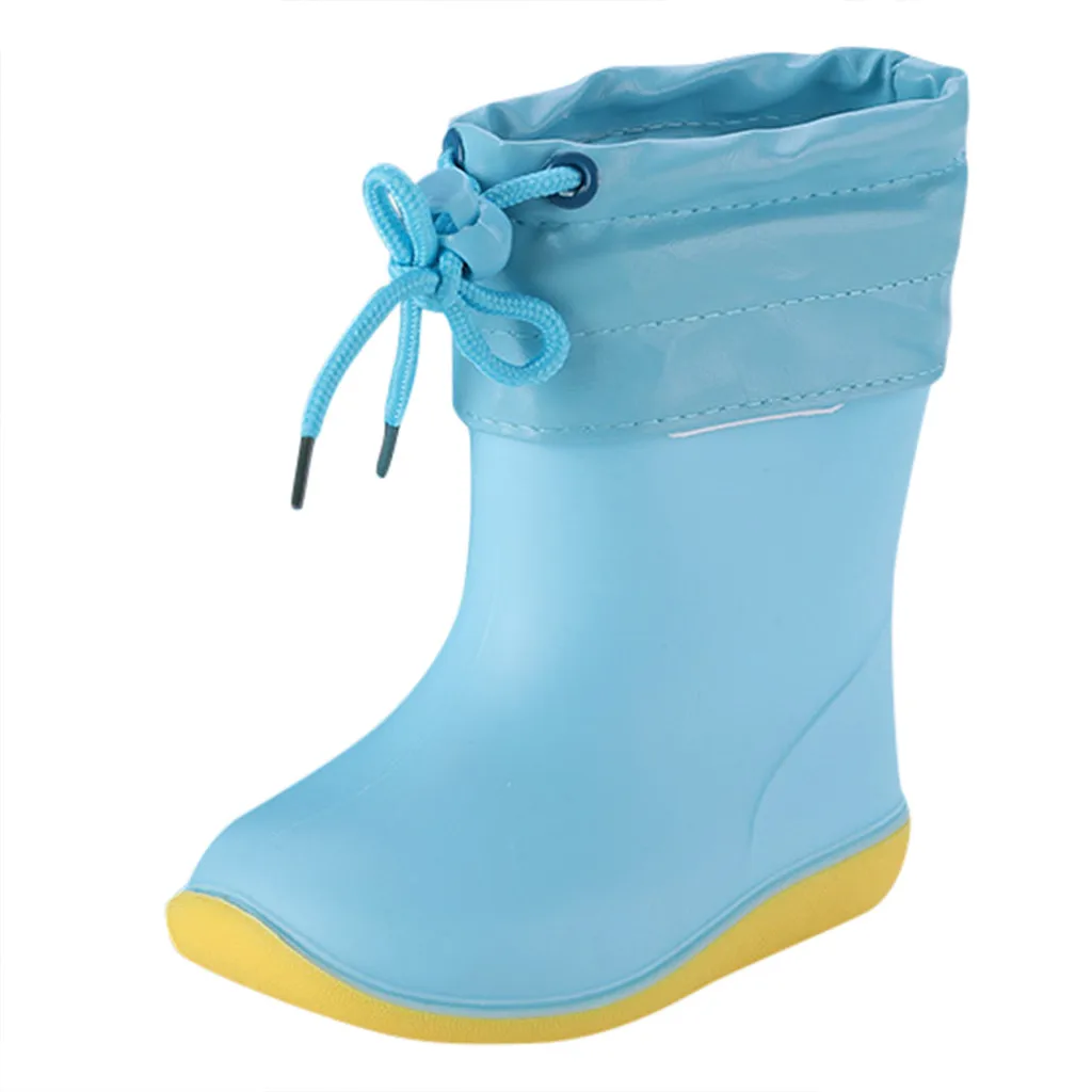 Детская обувь для малышей младенцев; непромокаемые сапоги из ПВХ для маленьких мальчиков и девочек; Водонепроницаемая Нескользящая повседневная обувь высокого качества; - Цвет: Синий