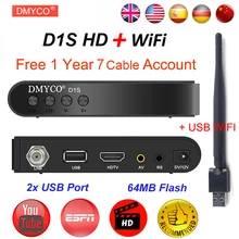 Satellite TV Receiver decoder Freesat V7 HD DVB-S2 + V8 USB Wfi with 12 months Europe CCCam account support full powervu cccam in stock freesat v7 combo satellite receiver dvb s2 dvb t2 support powervu biss key cccam newcam youtube alphabox x4 freesat v7