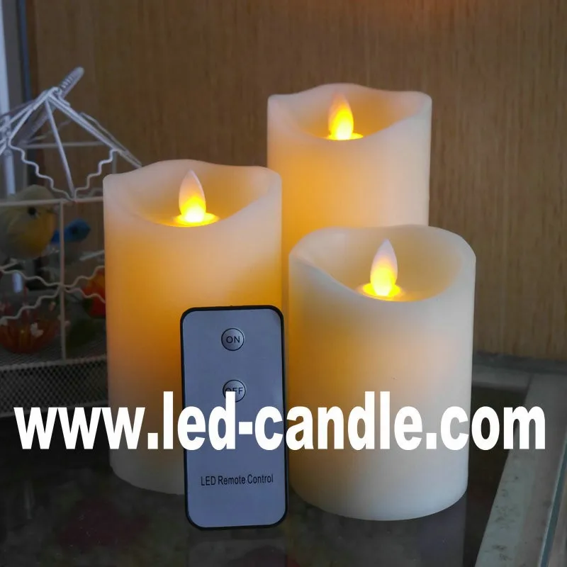 WHOLESALE Home Decor. remote control LED Pillar wax candles Luminara