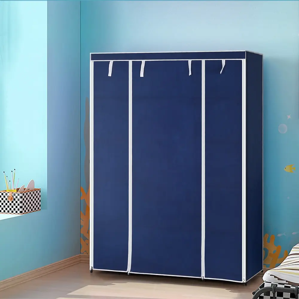 

iKayaa Fabric Closet Storage Organizer Roll Up Clothing Wardrobe Cabinet Clothes Hanger Rack 13 Storage Shelves