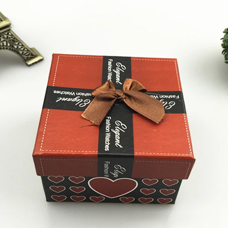 1 шт. Новая высококачественная коробка для часов с галстуком-бабочкой, картонная упаковочная коробка, цветная коробка, бумага 9*9*6 см, шелковая хлопковая Подарочная коробка, многоцветная с подушкой