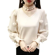 MOBTRS женская футболка Сексуальный Топ с длинным рукавом Женские футболки Корейская одежда Большие размеры v-образным вырезом модная женская футболка