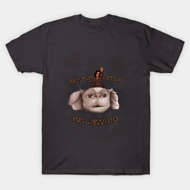 

Printed Men T Shirt Cotton tShirt O-Neck Short-Sleeve New Style Never Stop Believing Neverending Story Women T-Shirt