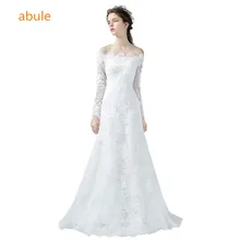 abule Wedding Dress 2017 lace Mermaid With boat neck White & Ivory bridal dresses Wedding Gowns bridal gown vestido de noiva
