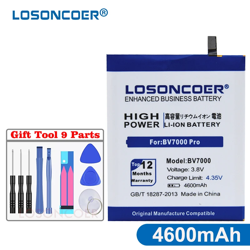 

LOSONCOER 5250mAh BV7000 V575868P Battery For Blackview BV7000/BV7000 Pro High Quality Mobile Phone Batteries +Gift tools