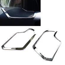 JEAZEA Car Styling 2Pcs New Chrome Car Interior Door Stereo Speaker Cover Trim for Kia Sportage R 2011 2012 2013 2014 2015