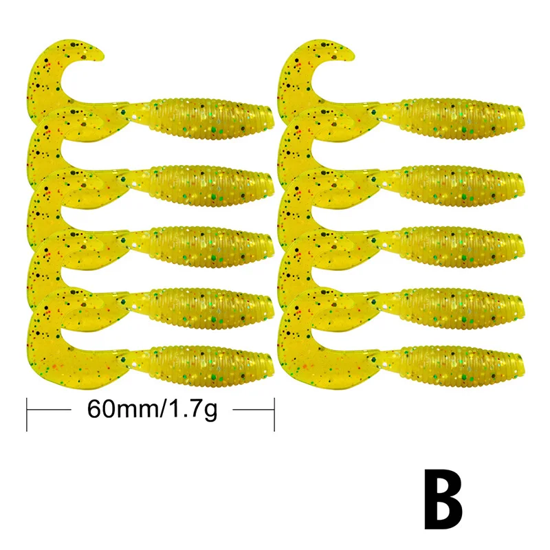 10 шт. 60 мм/1,7 г Силиконовые Мягкие рыболовные приманки плавающий резиновый приманка leurre de peche хвост искусственные рыболовные снасти