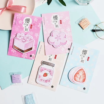 

Kawaii Sakura Pudding Daifuku Sticky Notes Sticker Stick Markers Bookmark Memo Pad Agenda List Stationery Office Supplies sl1933