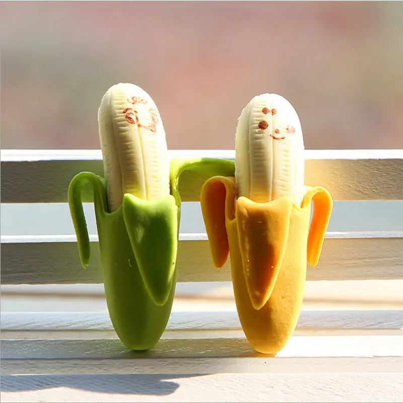 

2pcs/lot Cute banana eraser kawaii school supplies papelaria child Learning stationery Materiale Scolastico Free shipping