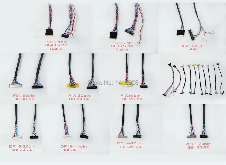  10 x Common LVDS Cables for LCD Display Panel Controller