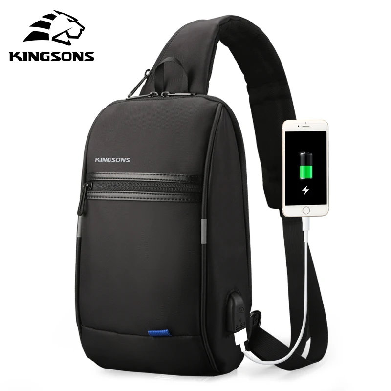 Kingsons الرجال حقيبة صدر للرجال جديد مكافحة اللص Crossbody حقيبة المياه طارد الرجال حقائب كتف 9.7 بوصة باد حقائب أنيقة