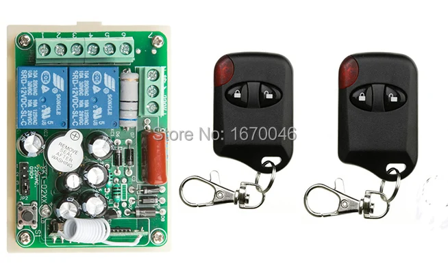

AC220V 2CH Wireless Remote Control Switch System teleswitch 1*Receiver + 2 *cat eye Transmitters for Appliances Gate Garage Door