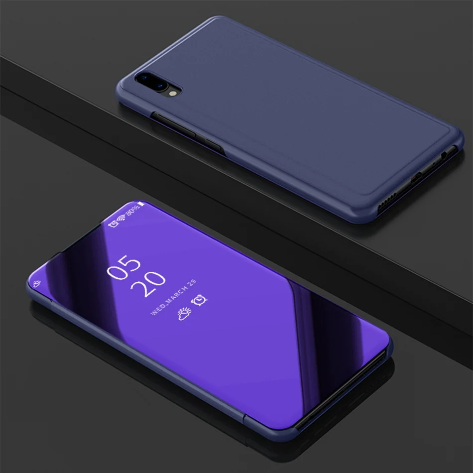 ДЛЯ VIVO V11/V11Pro Y83/Y81 Y71 чехол Роскошный умный зеркальный ЧЕХОЛ ДЛЯ VIVO IQOO V9/Y85 V7 Plus откидной кожаный чехол с подставкой - Цвет: Violet Blue