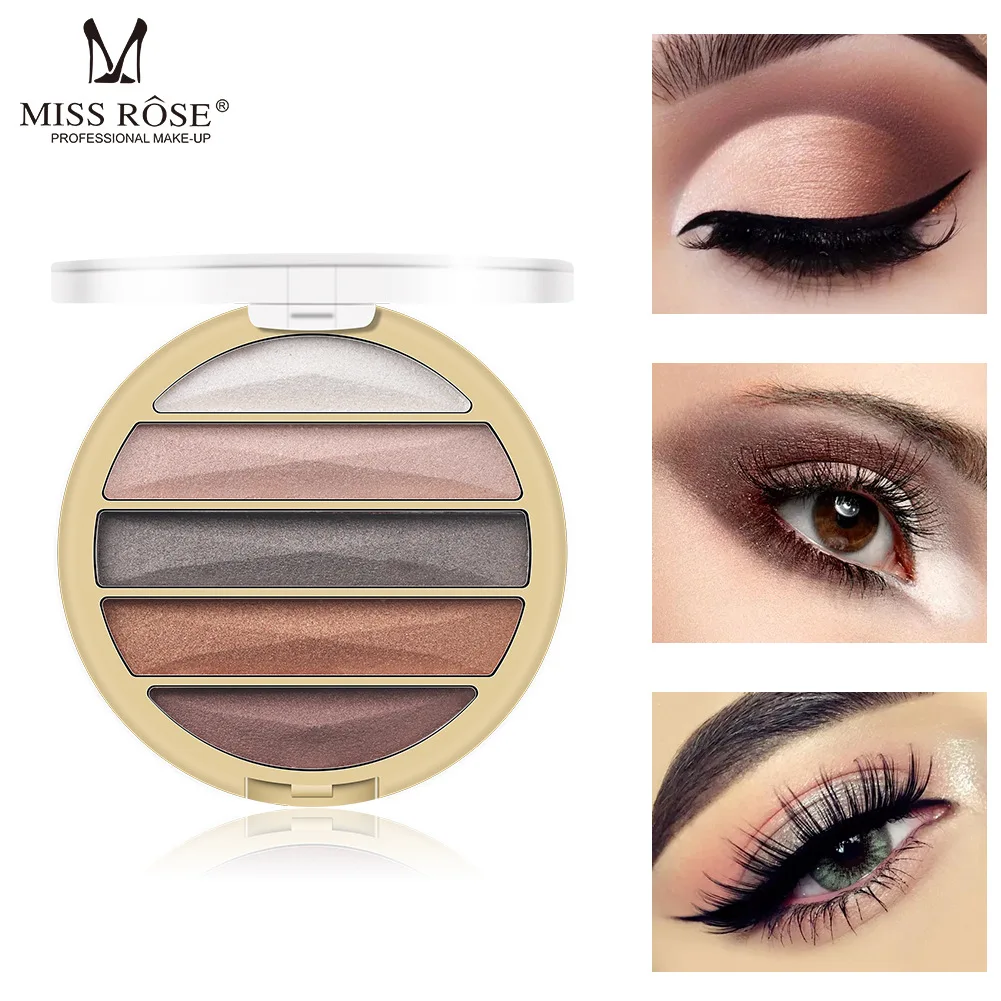 Matte Pearlescent Glitter Eye Shadow 5 Colors Pigment Eye Shadow Palette Easy to Wear Shimmer Mix Make up MINIEyeshadow Palette